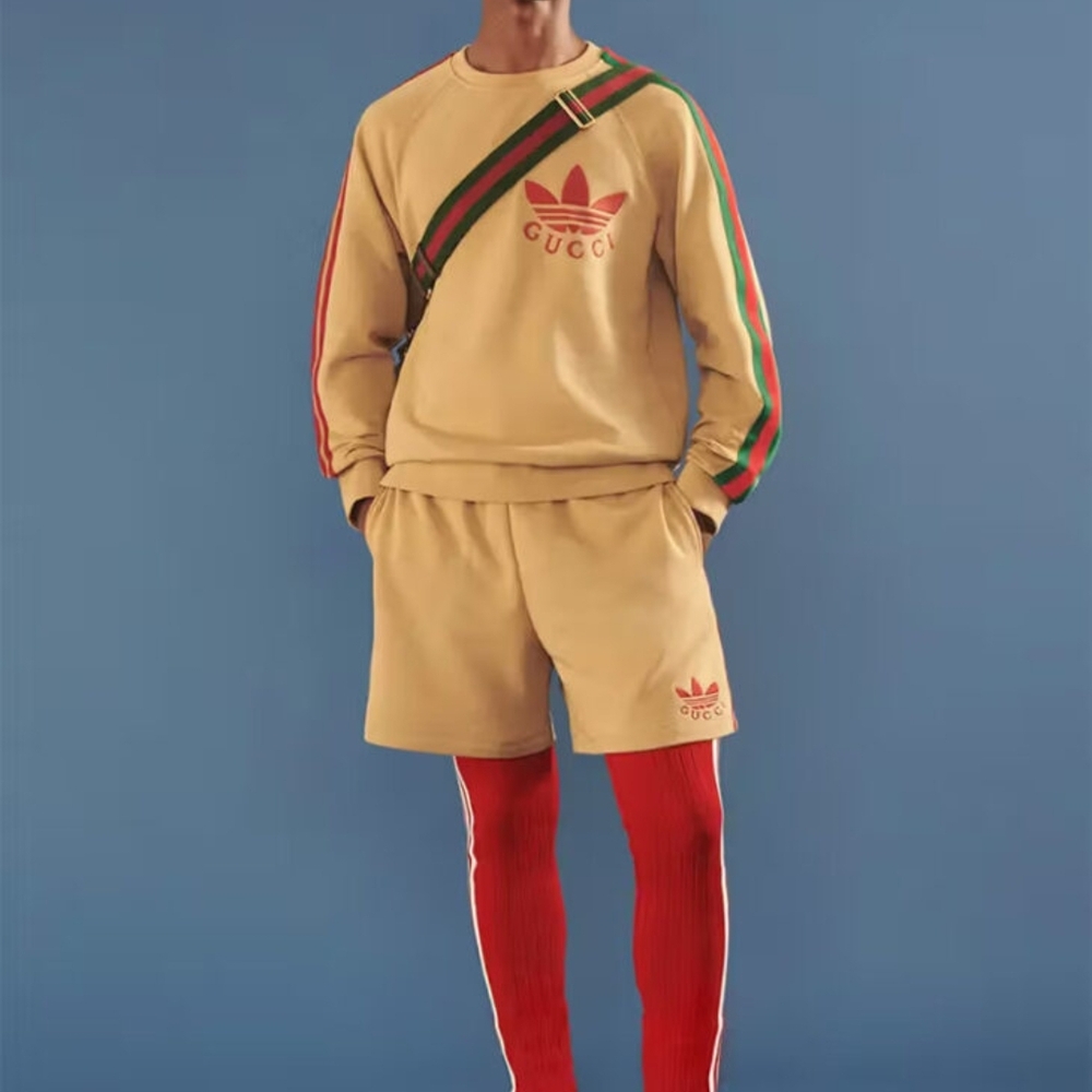 ADIDAS x GUCCI JERSEY SWEATSHIRT 100% AUTHENTIC 'NATURAL' BEIGE NWT